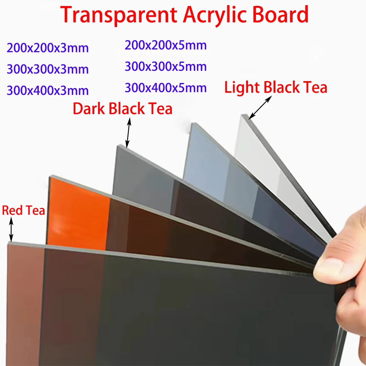 Brown Acrylic Sheet (Pmma), Light Black/Dark Tea Color Transparent and Light-Transmitting Board, Red Tea Board