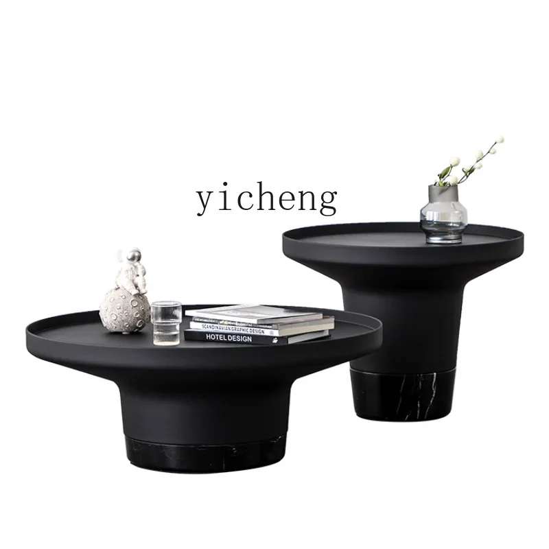 

ZF Simple Marble Metal Tea Table Light Luxury Modern Living Room Tall and Short Creative Side Table