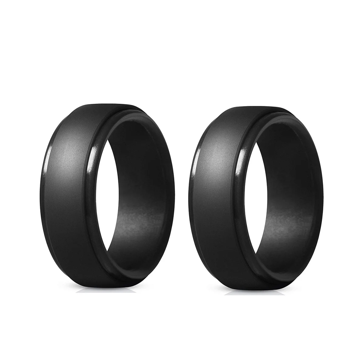 8mm Popular Men Silicone Cool Rings Women Silicone Wedding Ring Environmental Outdoor Sports Ring 2Pcs