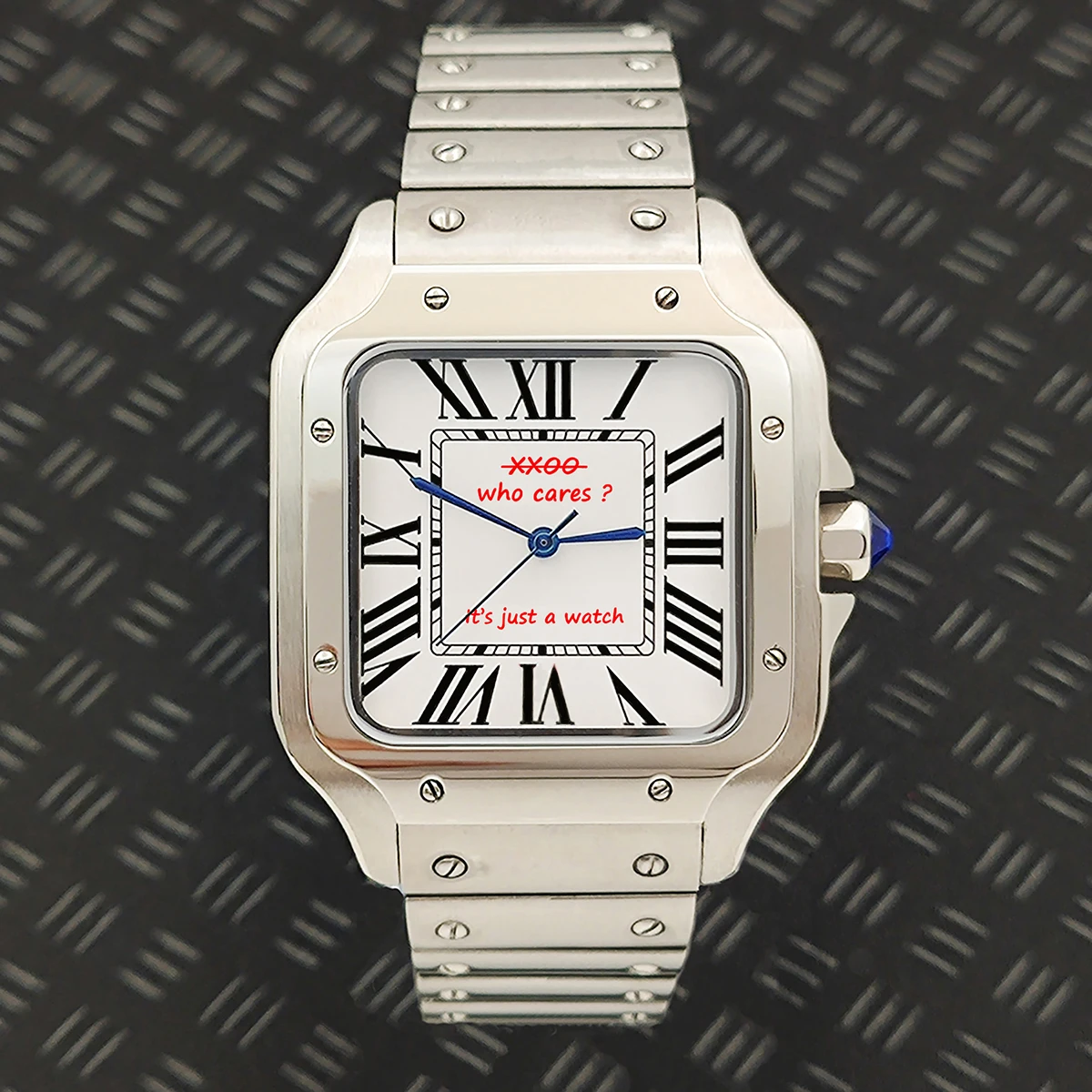 38 مللي متر ساعة سانتوس NH35 ساعة رجالي شعار مخصص ساعة مربعة للرجال ساعة من الفولاذ المقاوم للصدأ NH35 حركة تصميم فريد من نوعه #4