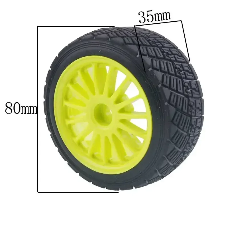 4PCS 2.2 Inch Wheel Rims Hub & 80MM Tires Tyre RC CAR PART RC CAR 1/10 Fit 1:10 HPI WR8 Flux Rally 3.0 110697 94177