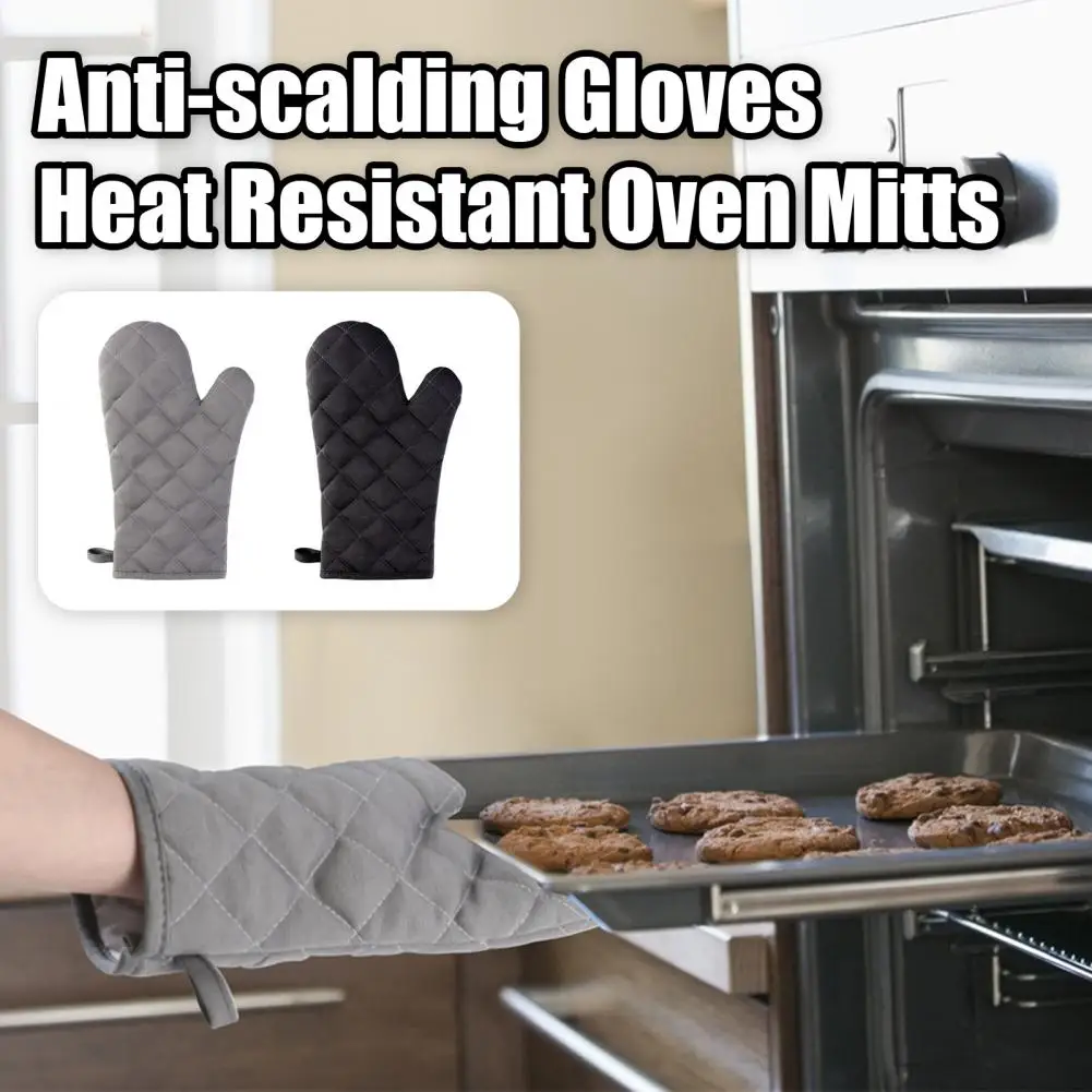 Oven Mitts Ultra-thick Heat-resistant Microwave Gloves with Slip-resistant Soft Lining for Cooking Baking Kitchen Anti-scalding