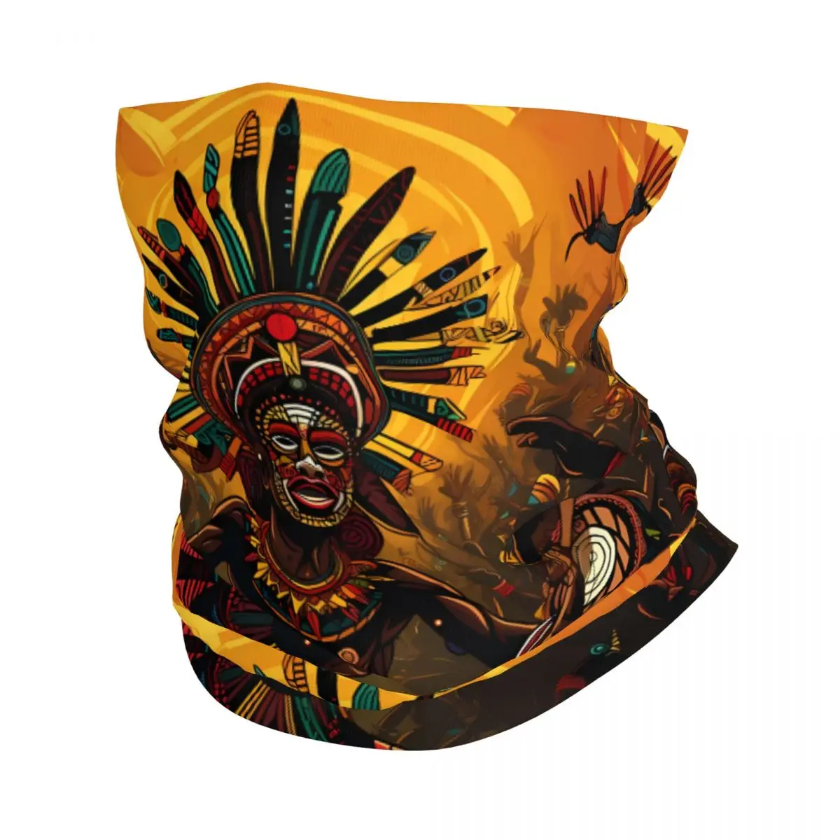 African Culture Scarf Neckerchief Neck Face Mask Polyester