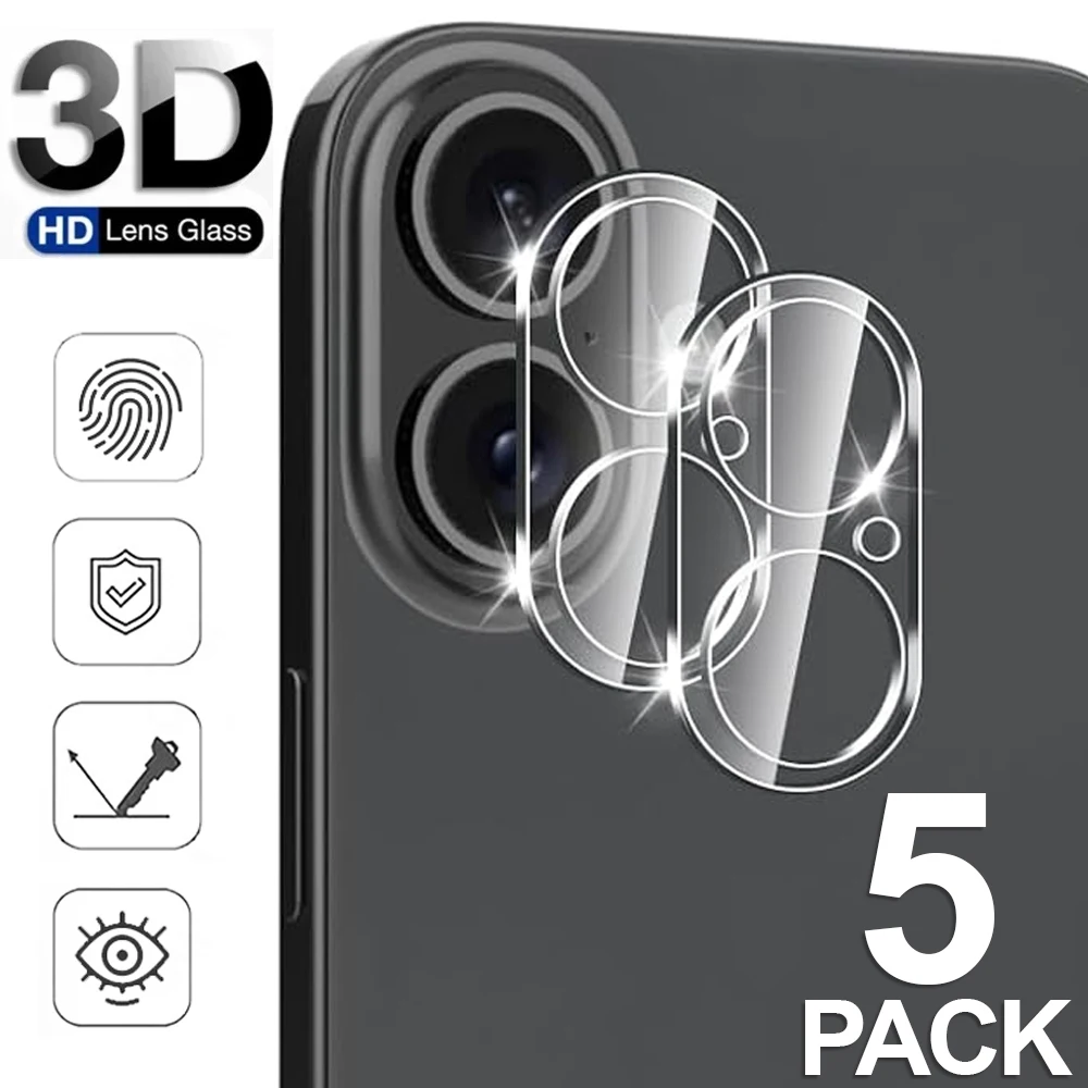 Protectores de lente de cámara de vidrio templado para IPhone 16 ProMax 15 Pro 14 13, películas de lente transparentes antiarañazos para IPhone 16 Pro 16 Plus