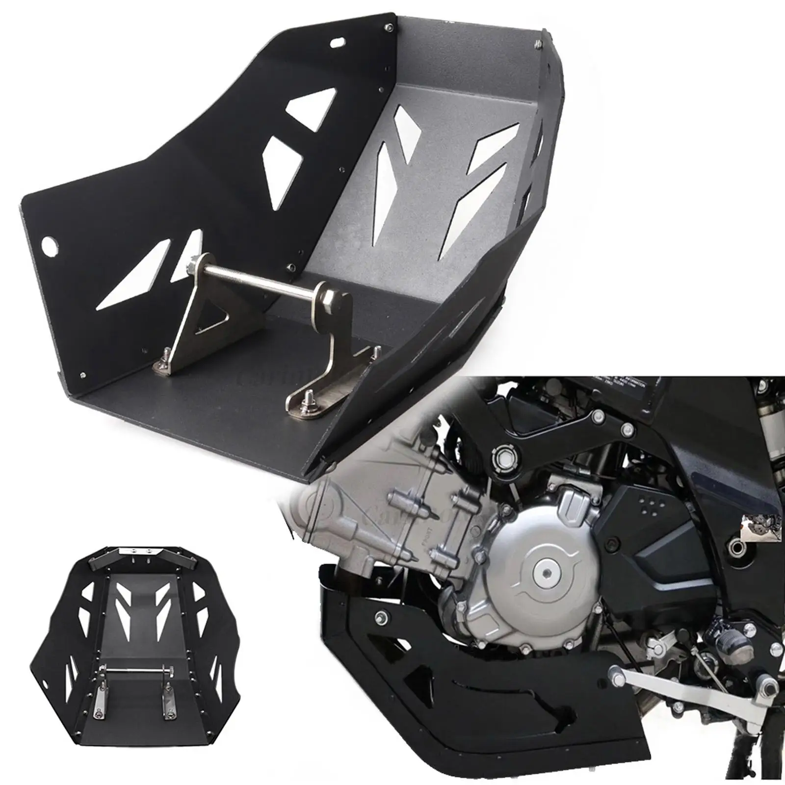 Motorcycle Black Engine Guard Bottom Skid Plate Fit For V-STROM 650/DL 650XT 2017 2018 2019 2020