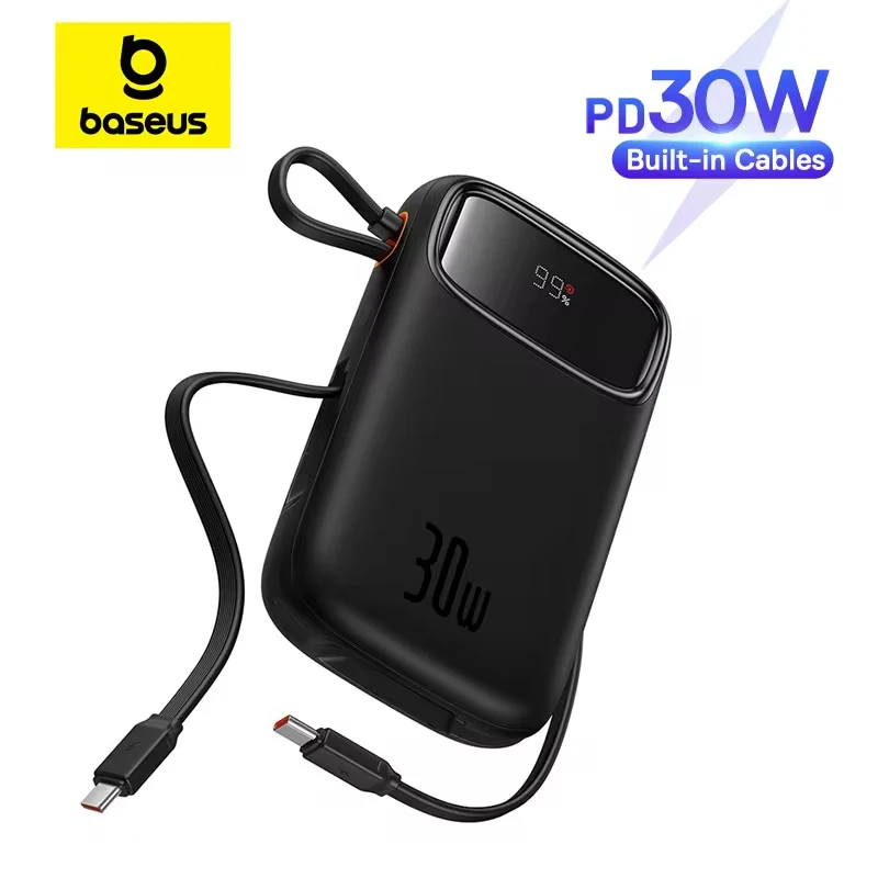 

Внешний аккумулятор Baseus 20000 мАч с быстрой зарядкой PD 30 Вт, портативное зарядное устройство для iPhone 16 15 14 13 12 Pro Max, Xiaomi
