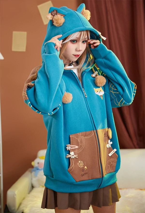 COSLEE Genshin Impact Gorou Cosplay Costume Winter Cute Animal Claw Furry Hoodies Sweater Party Outfit For Women Hot Game