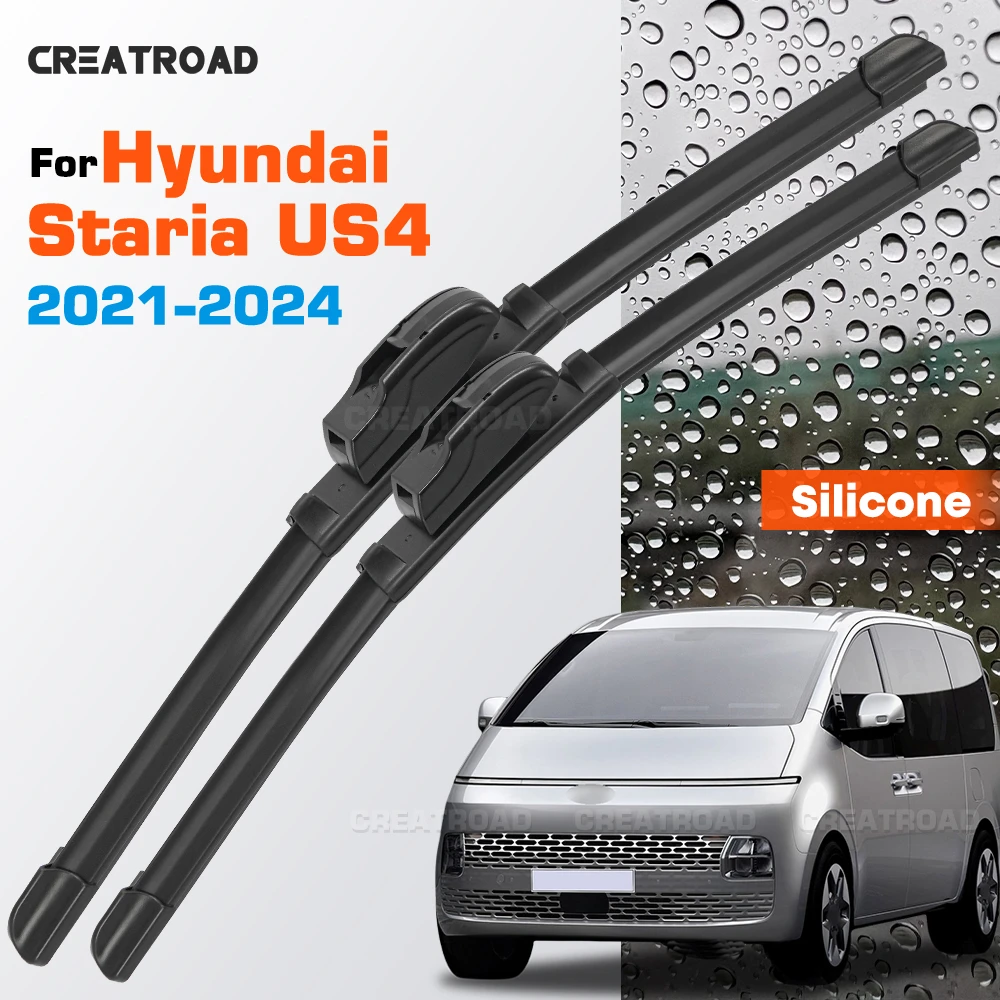 

Silicone Wiper Blades Fit For Hyundai Staria US4 2021-2024 Coated Silent HD Wear-Resistant Car Windshield Wipers 28"+16"