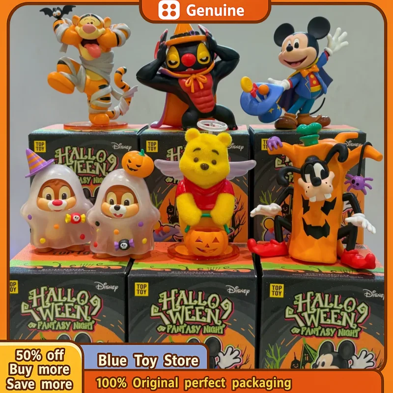 

Original Top Toy Disney Halloween Fantasy Night Series Blind Box Decor Collectible Plush Figure Cute Mystery Box Halloween Gift