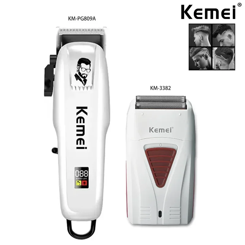 

Машинка для стрижки волос Kemei KM-PG809A KM-PG232 Регулируемая профессиональная машинка для стрижки волос с ЖК-дисплеем и USB-зарядкой KM-3382 Бритва-триммер для мужчин