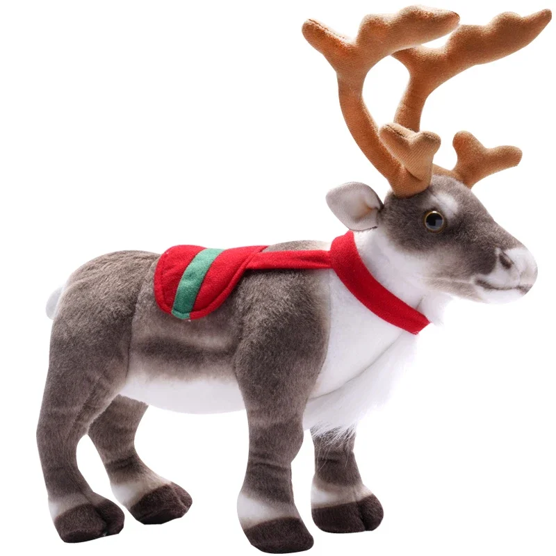 Simulation Reindeer Plush Toy Christmas Deer Doll Xmas Elk Toy Christmas Decorations Merry Christmas New Year Best Gift for Kids