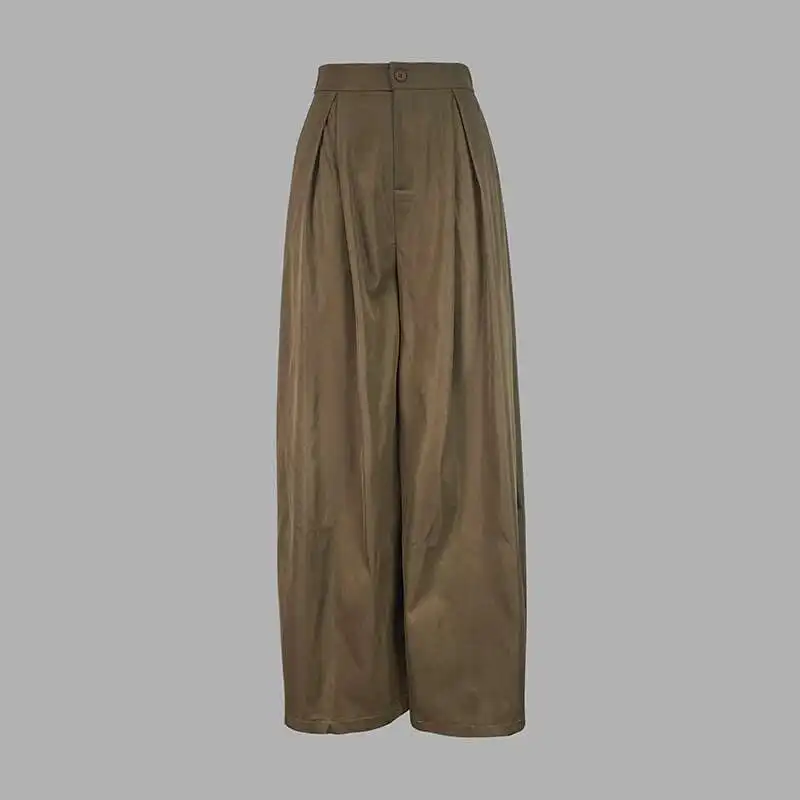 

BabYoung Loose Women's Casual Pant Outifits Fall 2024 Traf Floor Wide Leg Trousers With Pocket For Female Y2k Clothes Spring