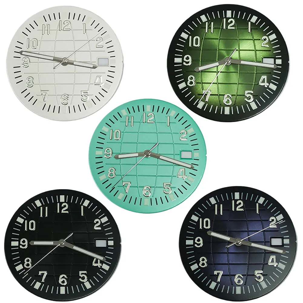 

32mm Dial NH35 Hands, Green Luminous Watch Dial With Pointer, for NH35/NH36/4R/7S Movement, Single Calendar Watch Faces Parts