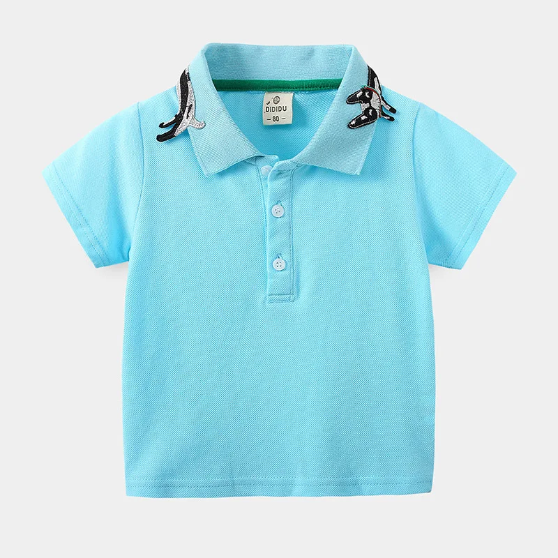 Cartoon Collar Summer Boys Polo Tshirts Cotton Quality Fabric Toddler Baby Tops Tees Children Jersey Kids Clothes