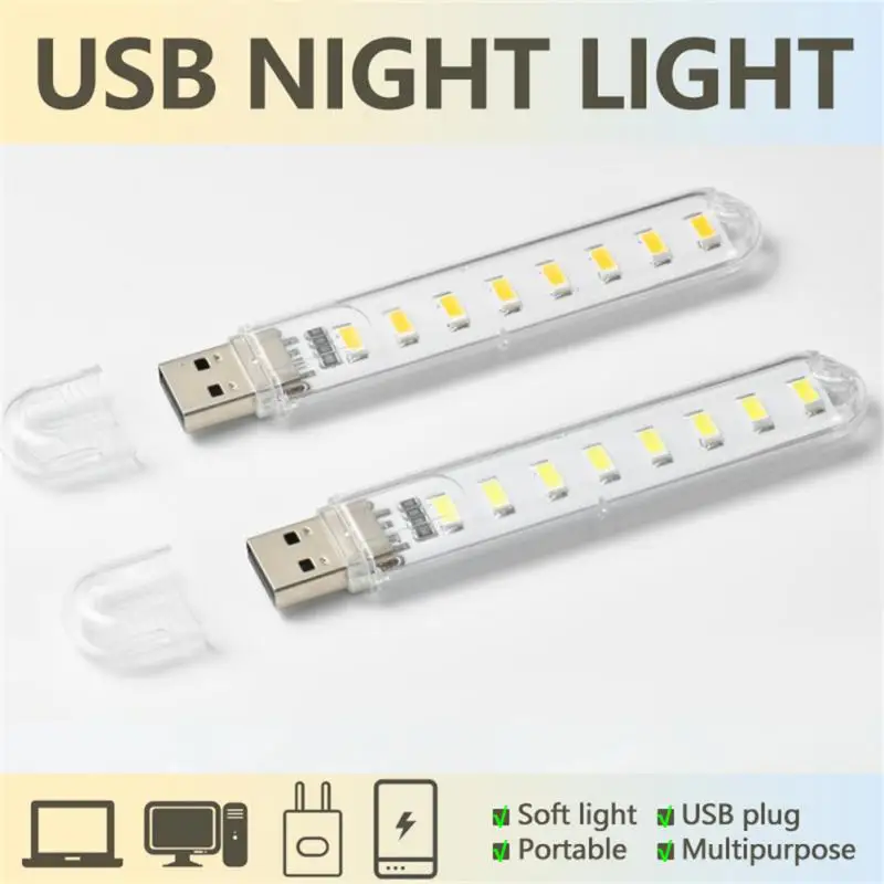 Plug Lamp USBUltra Bright Mini Book Lamps Night Light LED Eye Protection Reading Book Light For Computer Power Bank Laptop