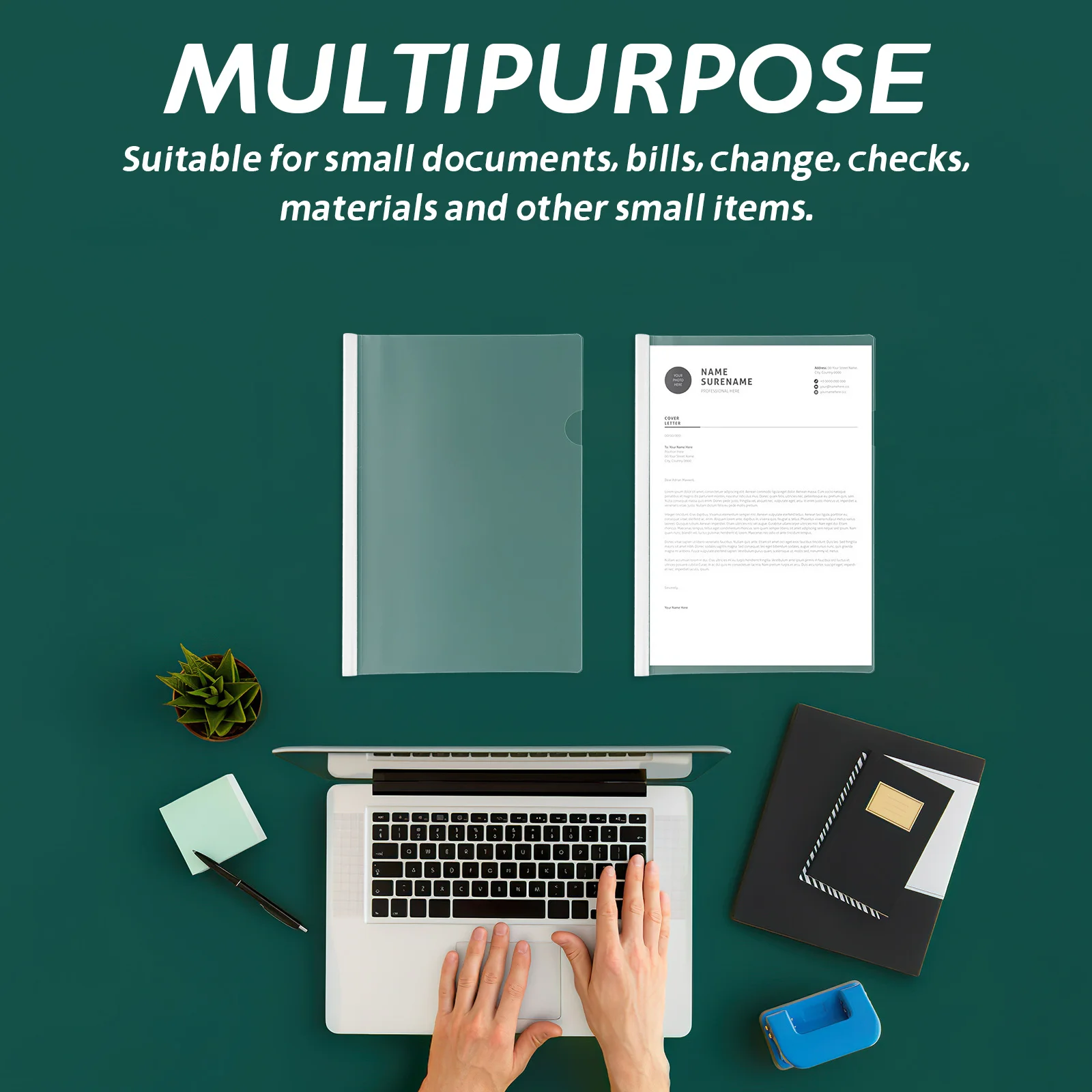 

10pcs Document Folder Book Sleeve With Sliding Bar Clear Report Covers For A4 Papers Office School Folders Portfolio Binder File