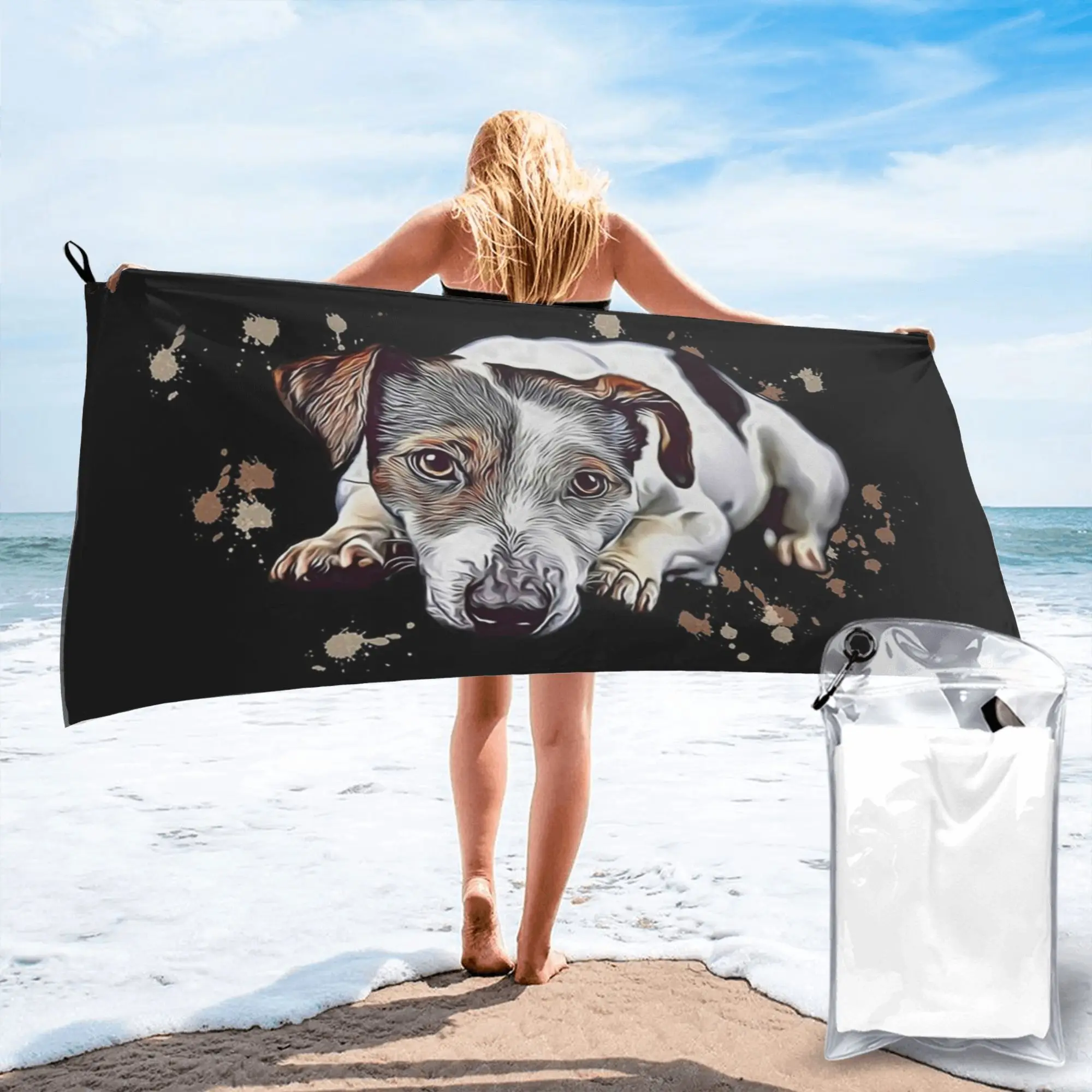sweet Jack Russell Terrier gift dog Lover Mum Beach Towel Soft Microfiber Quick Dry Absorbent Quick Towels For Swimming