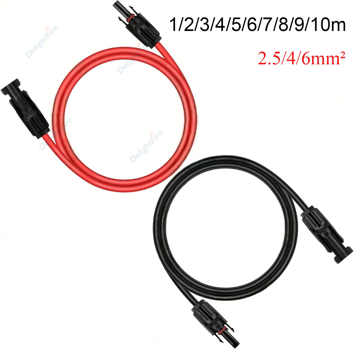 

2,5/4/6 мм2 красный, черный фотоэлектрический провод, 1500 В, кабель для солнечной панели, 1-10 м, одинарный двухсторонний удлинительный кабель для солнечной панели с разъемами