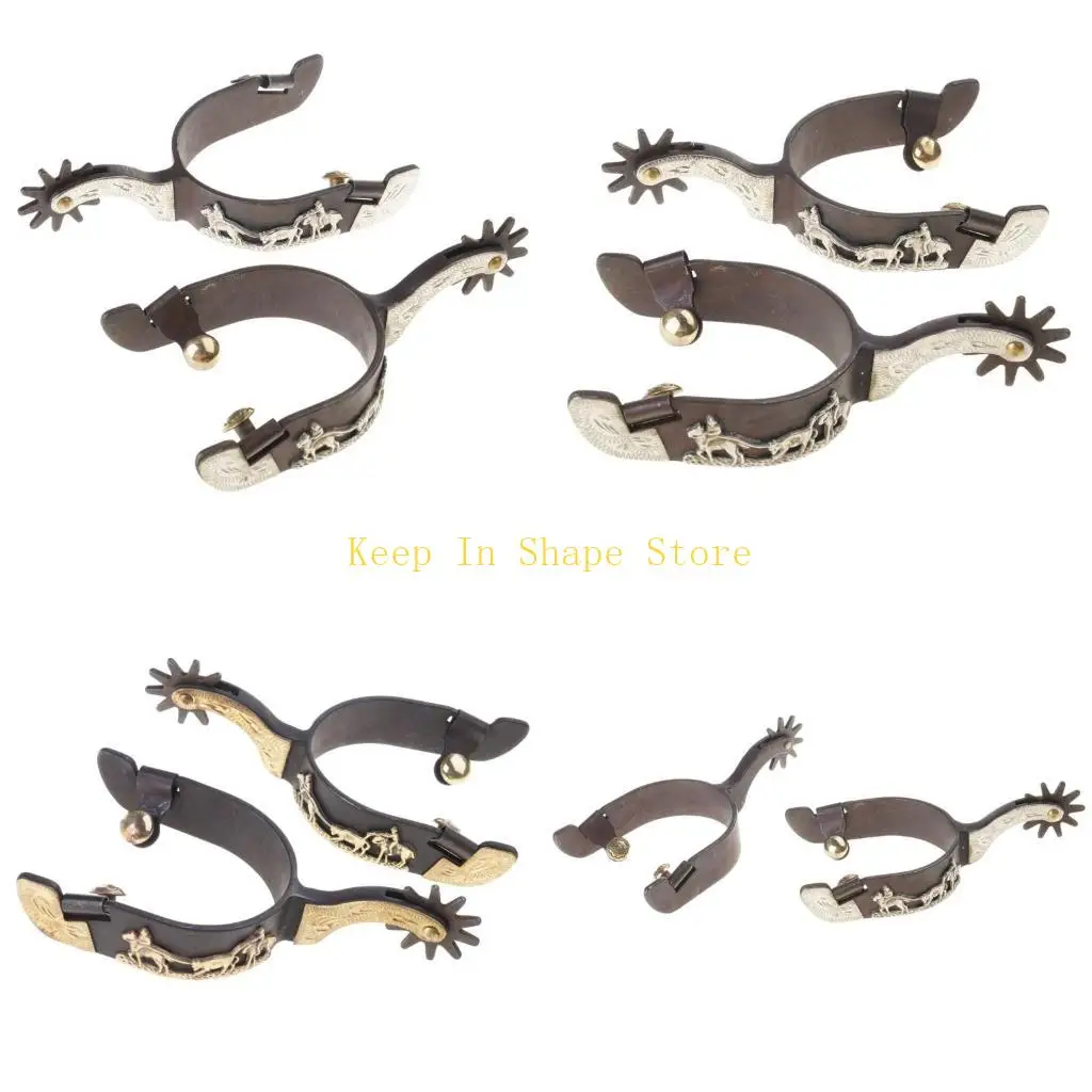 U1JC اليد منحوتة الحصان حفز استبدال الفولاذ الطري كاوبوي الغربية حفز رجل الحبال حفز معدات المنافسة سهلة الاستخدام #1