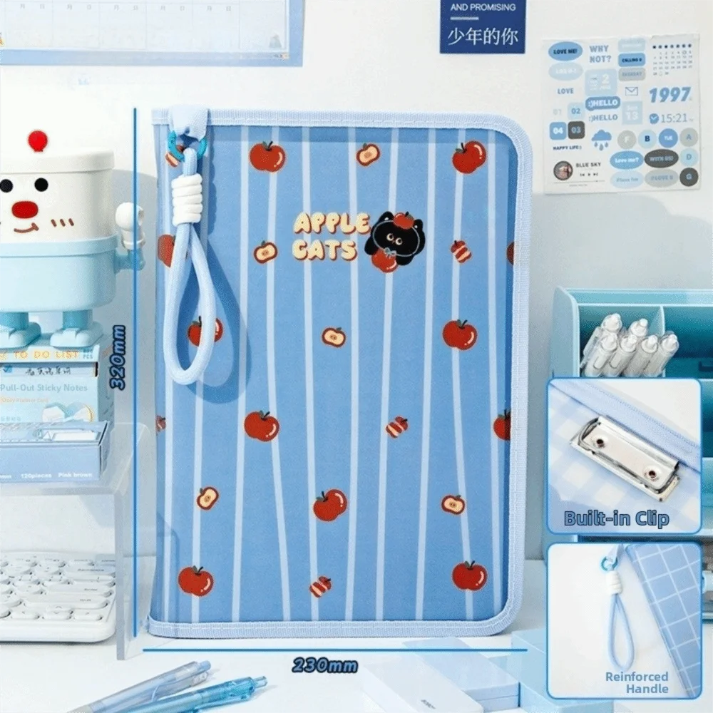 Bolsas de almacenamiento de archivos A4 de gran capacidad, bolsa de documentos de mano impermeable, organizador de carpetas transparente portátil