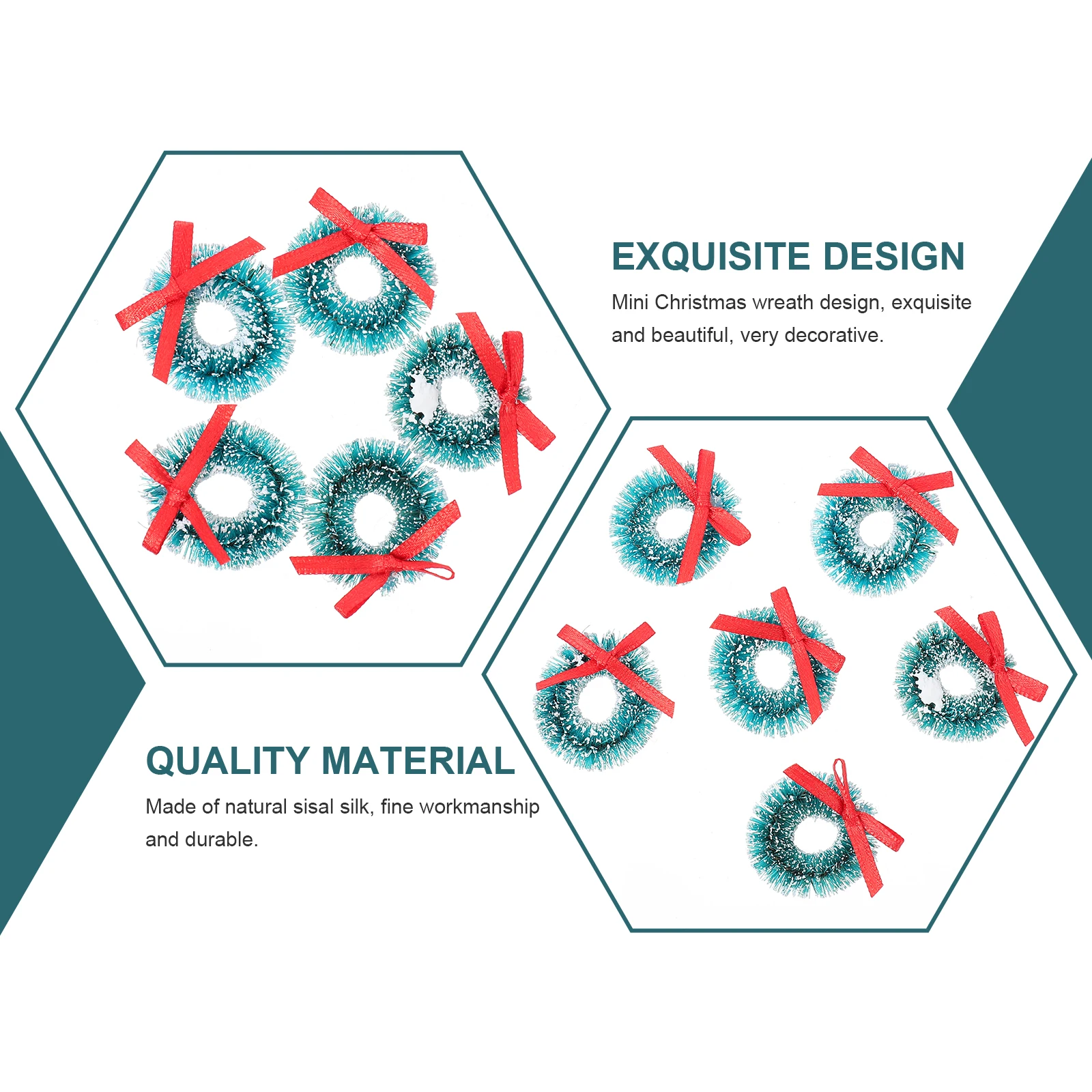 

12 Pcs Christmas Wreath Pendant Wreaths Front Door Garland Mini Craft Natural Sisal Silk Indoor Kitchen Decor Hanging