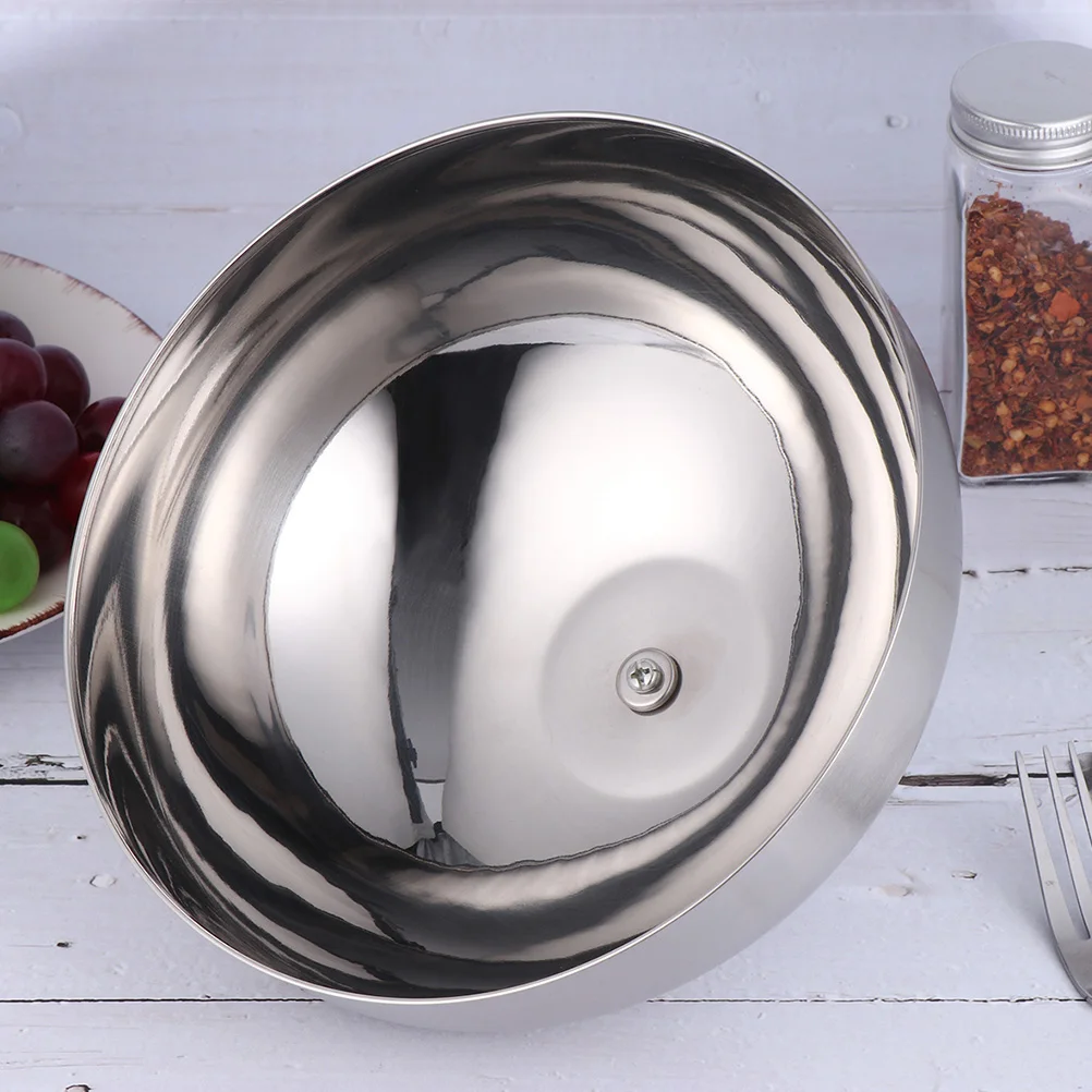 

1pc Oil-Proof Food Cover Stainless Steel Dish Protector Household Kitchen Gadget Hanging Hole Round Edge No Burrs