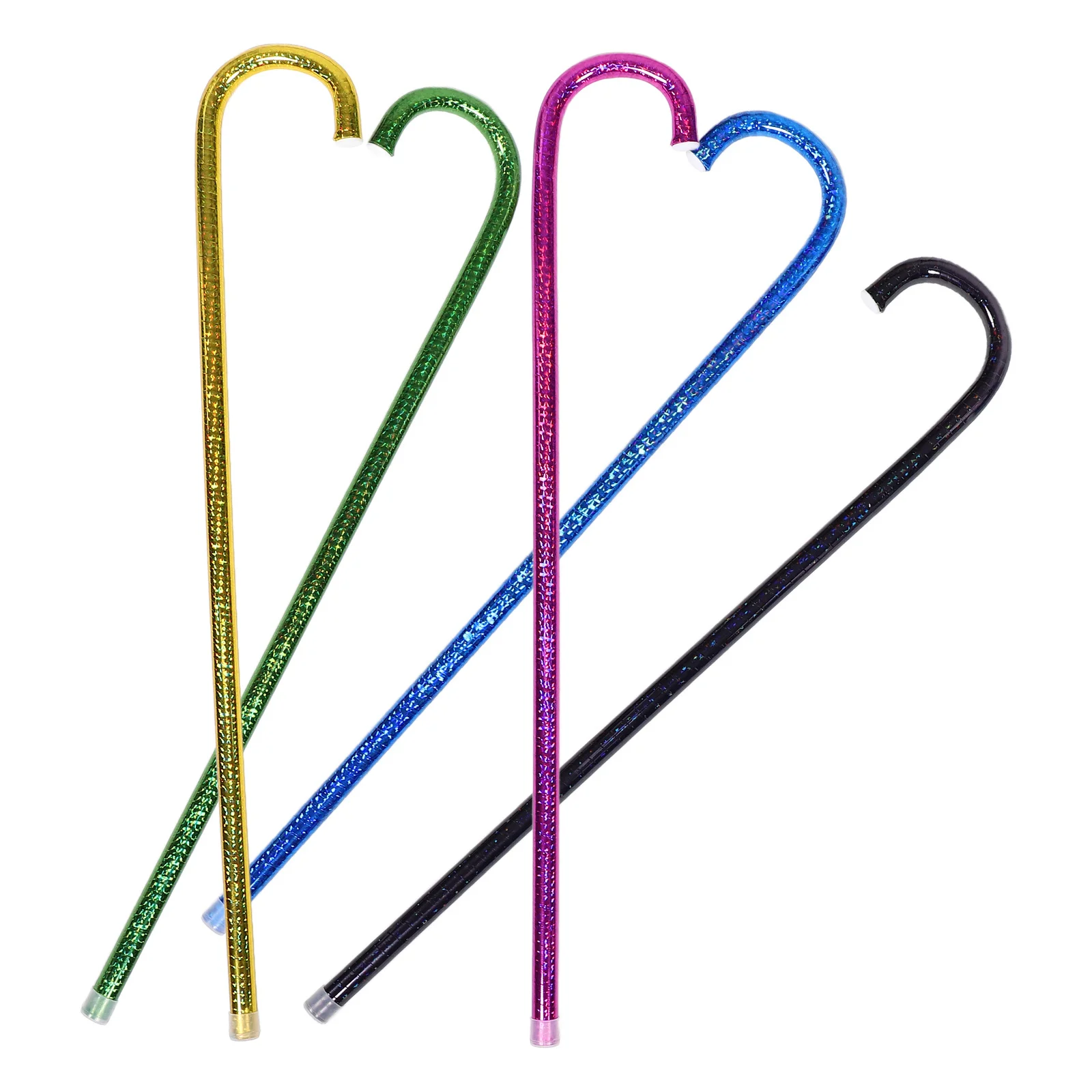 

5pcs Dance Crutches Cane Lightweight PVC Decorative Stick for Kids Jazz Prop Performance Party Cosplay Halloween Ornament