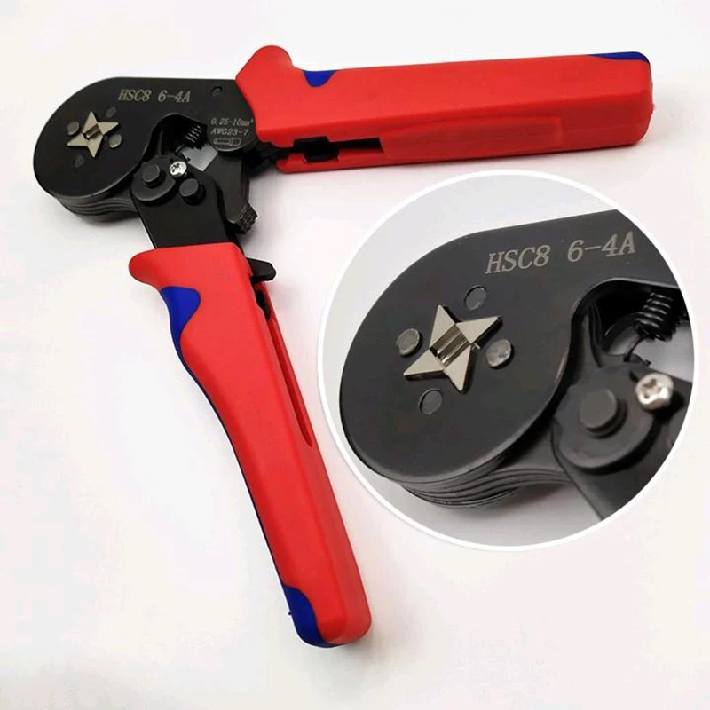 Multi-Functional Cold Pressing Line Clamp HSC8 6-4A Terminal Crimping Pliers Manually European Since The Wire Clamp 0.25-6Mm2