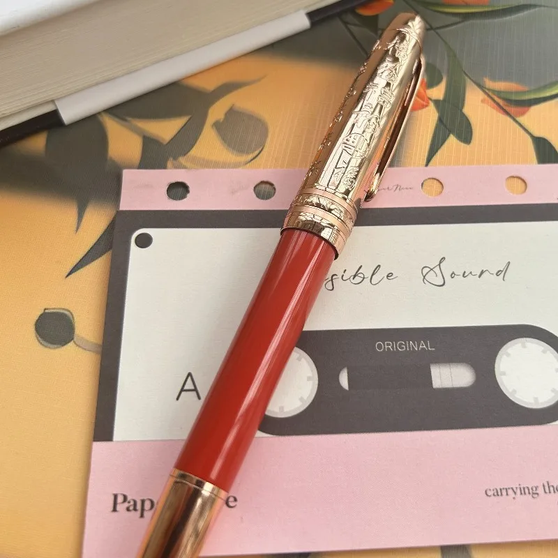 majohn-p135-red-colors-metal-fountain-pens-text-carving-pen-cap-adult-student-rose-gold-038ef-pen-tip-ink-pen-school-supplies