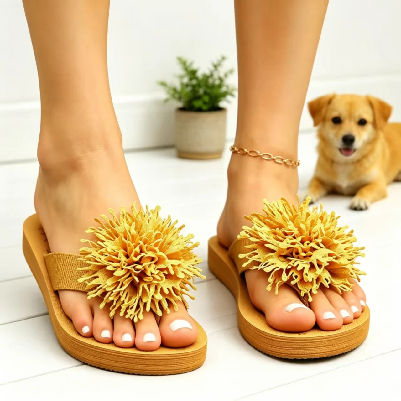 Slippers Women's Outside 2026 Summer New One-Word Heightening Fashion Fairy Flower Outside Platform Sandals