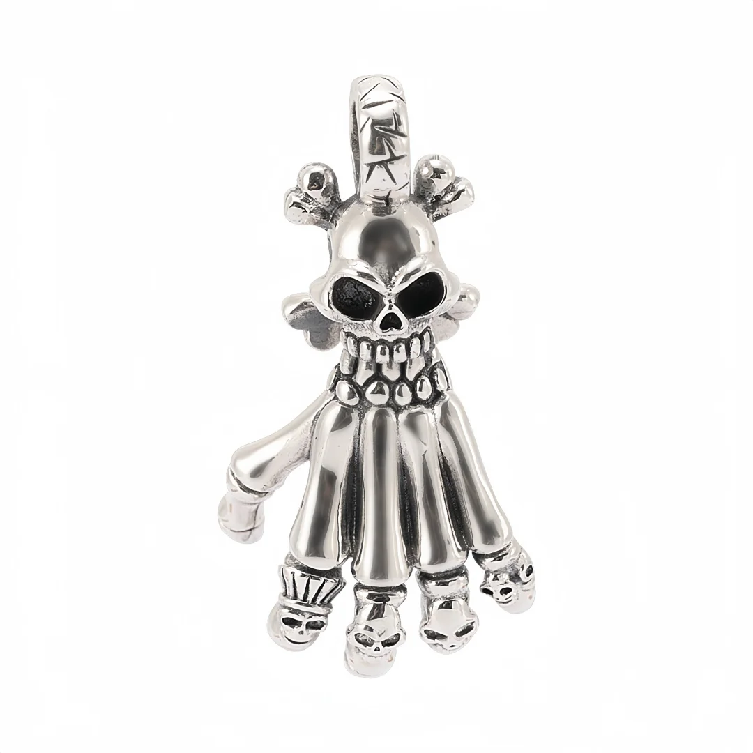 BOCAI New S925 Sterling Silver Charms Pendants for Men Women Antique Skull Ghost Claws Hip Hop Punk Charm Fine Choice Jewelry