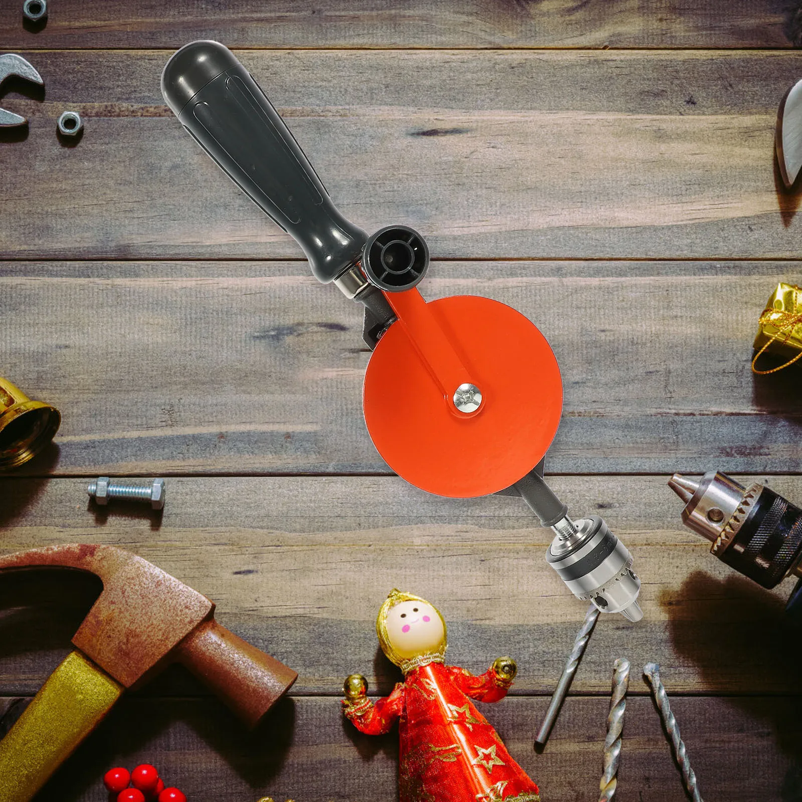 

1Set Hand Drill Manual Woodworking Drill 1 4-Inch Capacity Hand Crank Tool for Wood Bamboo Plastic Circuit Board DIY