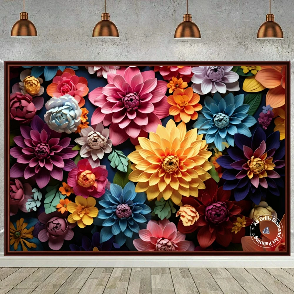 Kaleidoscope Blooms 5D DIY AB Diamond Painting New Arrivals Flower Fantasy Are Cross Stitch Kit Mosaic Embroidery Home Decor