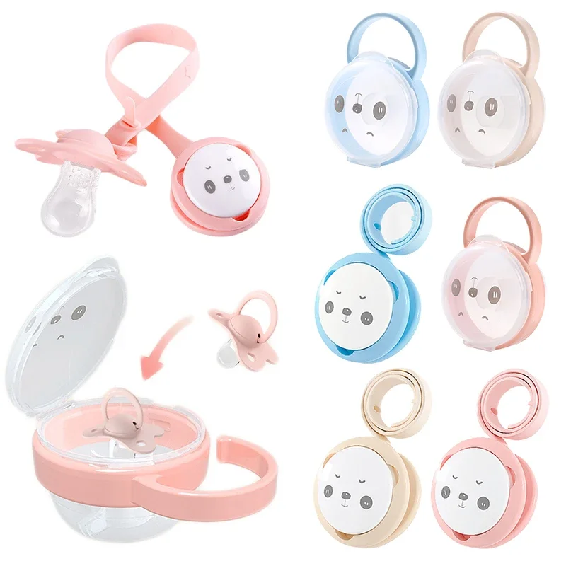 Baby Pacifier Box Pacifier Clip Safe PP Plastic Soother Container Holder Box Portable Cartoon Pacifier Storage Box Nipple Case