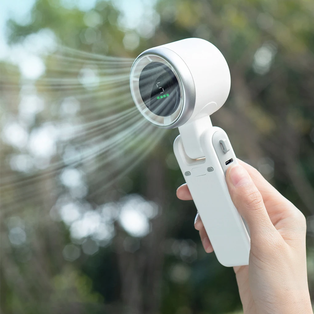 

2025 НОВЫЙ уличный складной портативный ручной вентилятор с подвесным шейным мини-вентилятором охлаждения перезаряжаемый высокоскоростной турбовентилятор со шнурком