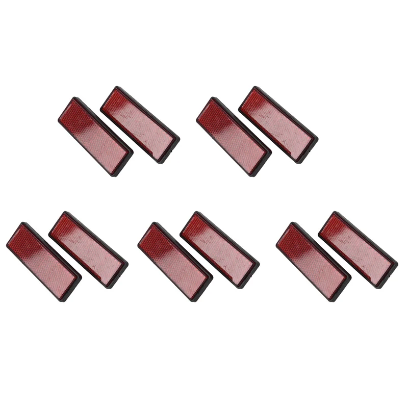 

10X прямоугольные красные отражатели универсальные для мотоциклов, квадроциклов, мотоциклов для бездорожья