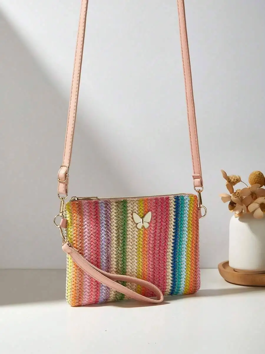 

Fashionable New Straw Woven Shoulder Crossbody Bag, Handbag, Small Purse For Women