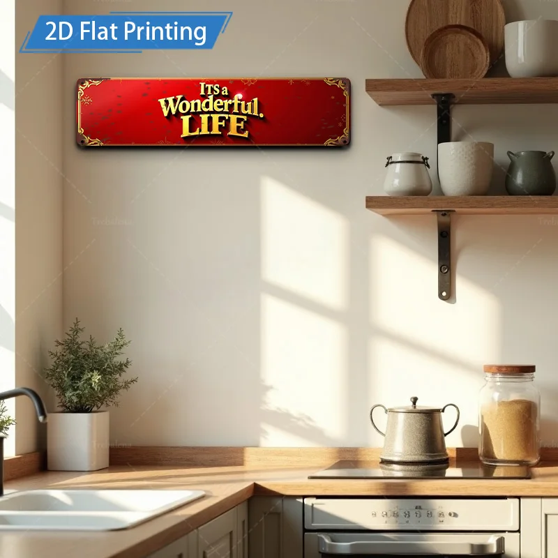 [2D FLAT] علامة معدنية مكونة من قطعة واحدة، مقاس 4 × 16 بوصة، لافتة ديكور فنية جدارية معدنية رائعة للحياة