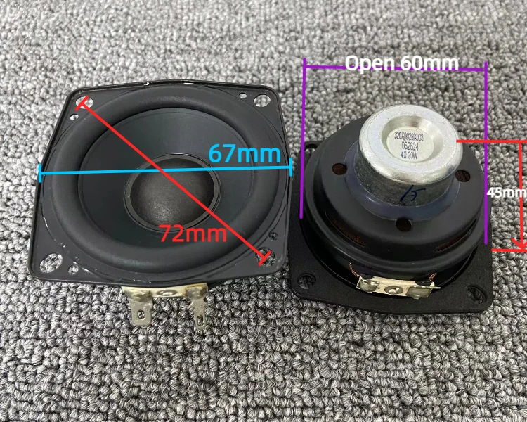 GHXAMP 67 مللي متر * 67 مللي متر لـ JBL Harman 2.5 بوصة النيوديميوم المغناطيسي كامل التردد المتكلم 4ohm 20 واط 2 قطعة