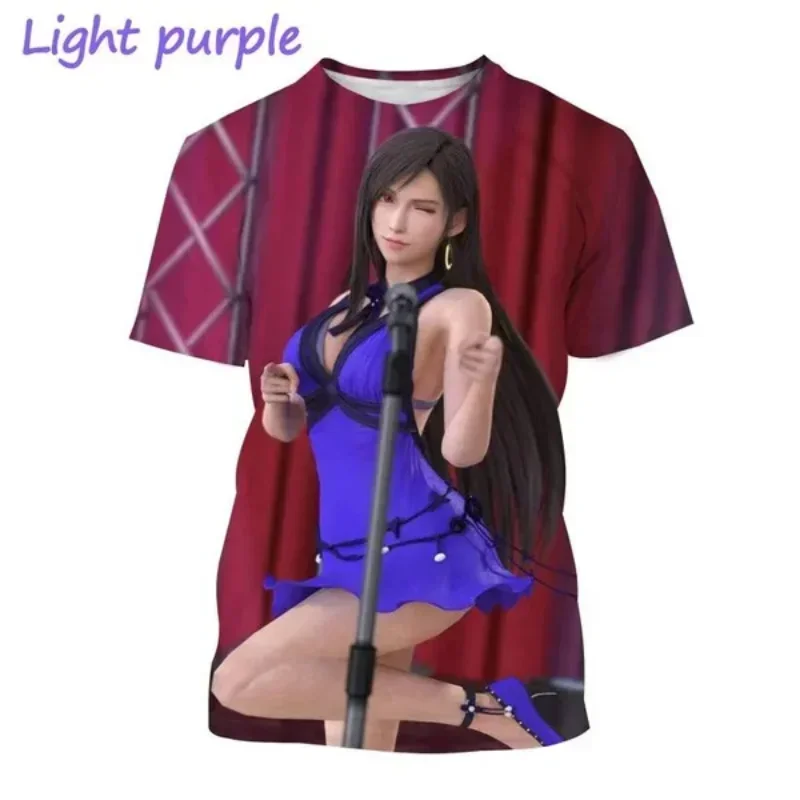 تي شيرت رجالي مطبوع عليه الخيال النهائي ثلاثي الأبعاد ، تيفا لوكهارت ، رسومات آلهة متحركة ، ملابس للجنسين ، قمم هاراجاكو