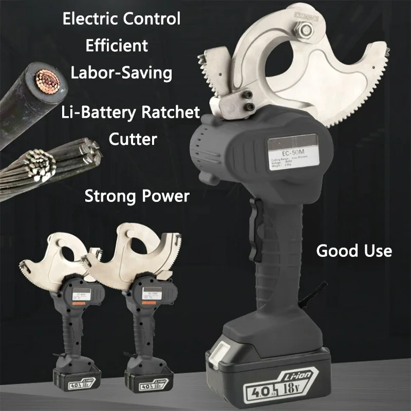 

Electric Gear Cutter EC-50M/65M Ratchet Cable Scissors Copper Aluminum Steel Core Wire Cutter Cable Shear