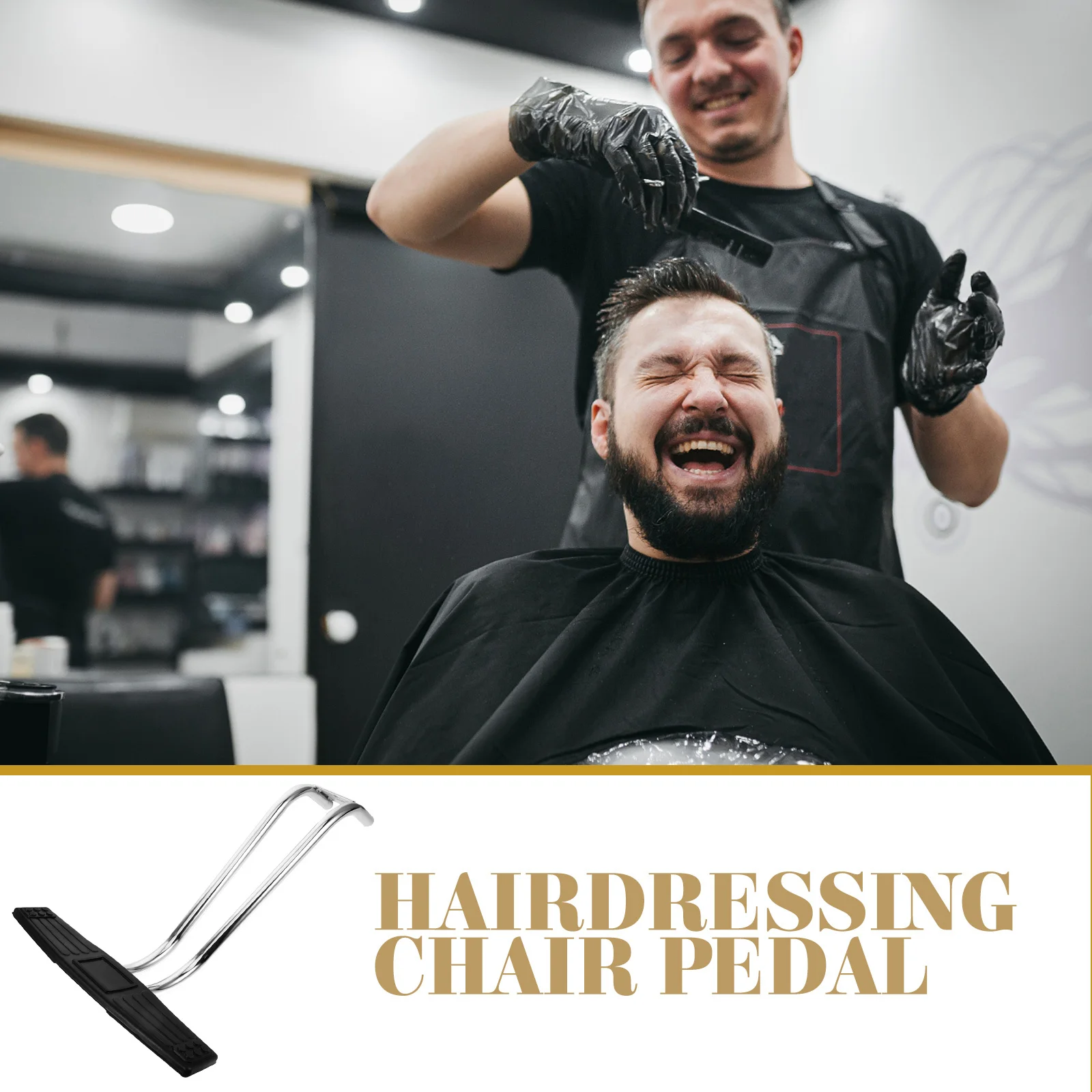 

Stainless Steel Salon Chair Footrest Ergonomic Design Antislip Feature Durable Reliable Safety Stability Barber Chair Pedal