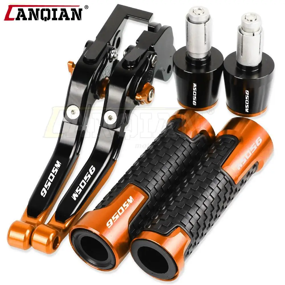 

Motorcycle Accessories CNC Aluminum Adjustable Brake Clutch Levers Handlebar Hand Bar Grips Ends For 950SM 950 SM 2007 2008 2009