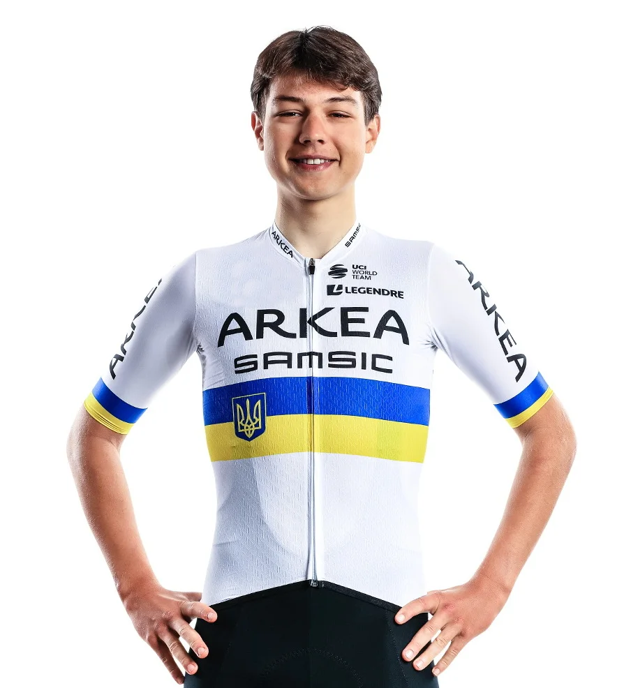 LASER CUT 2023 ARKEA SAMSIC Team Ukraine Champion SHORT SLEEVE CYCLING JERSEY SUMMER CYCLING WEAR ROPA CICLISMO+BIB SHORTS