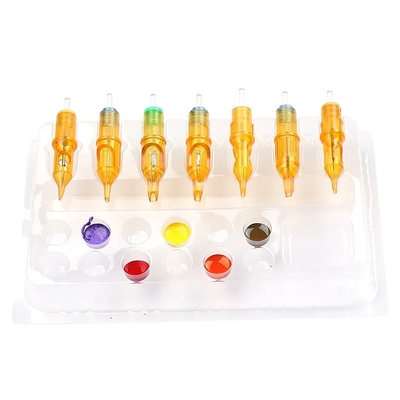 

20pcs Tattoo Needle Stand Waterproof Ink Cartridge Holder Layer Disposable Washing Cup Clean Placement Rack Professional