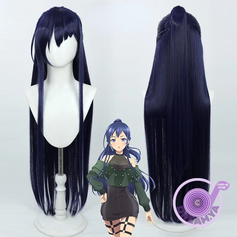 Ren Kurogane Cosplay Wig SHINE POST Dark Blue 100cm Ponytail Synthetic Hair Heat Resistant Halloween Carnival Role Play Party