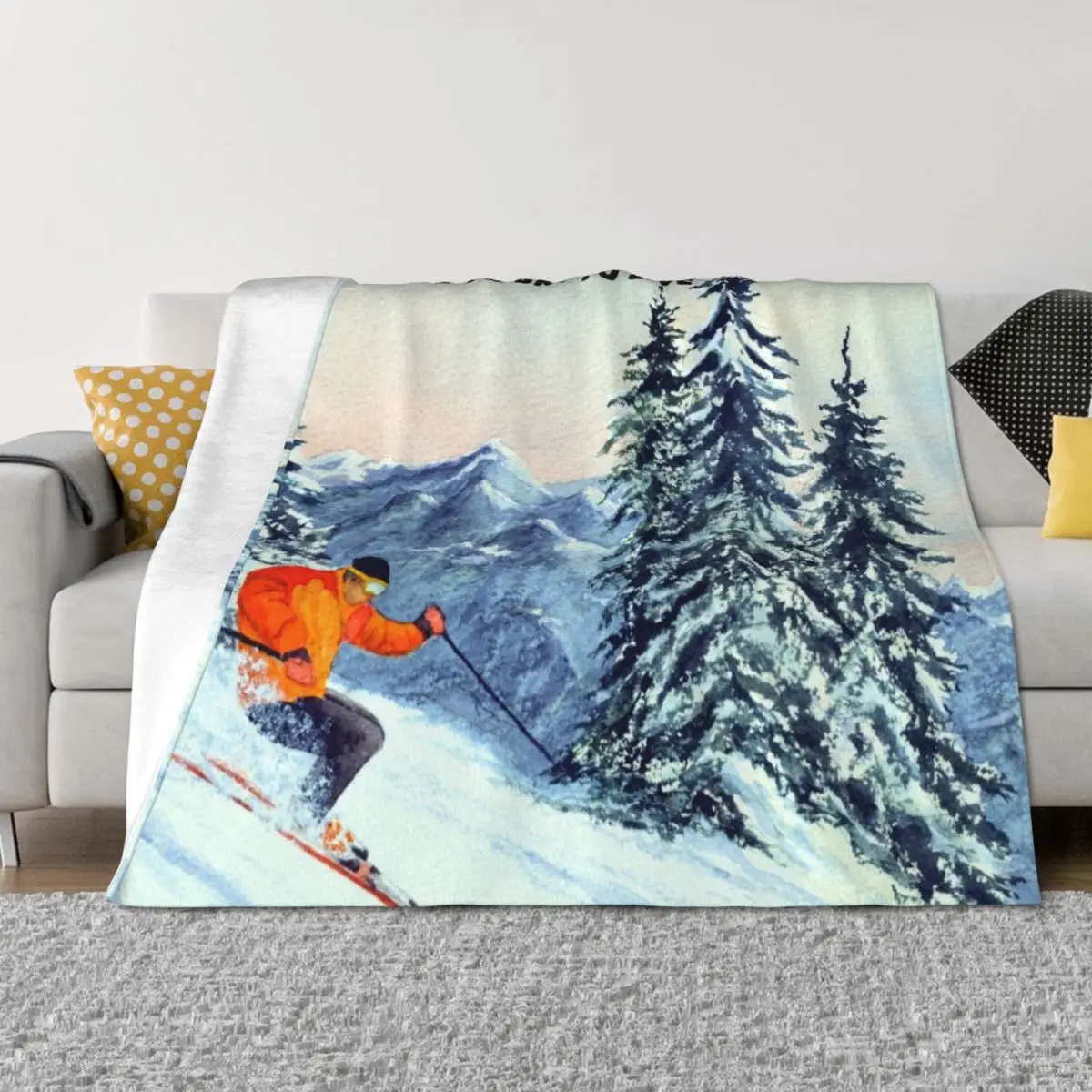 

LIVE TO SKI TO LIVE Throw Blanket Decorative Throw for winter Beautifuls wednesday Blankets