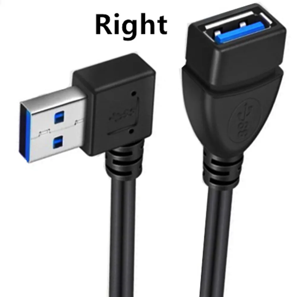 20cm USB 3.0 Right Left Up Down Angle 90 Degree Extension Charging Cable Male To Female Adapter Cord USB Charging data Cable