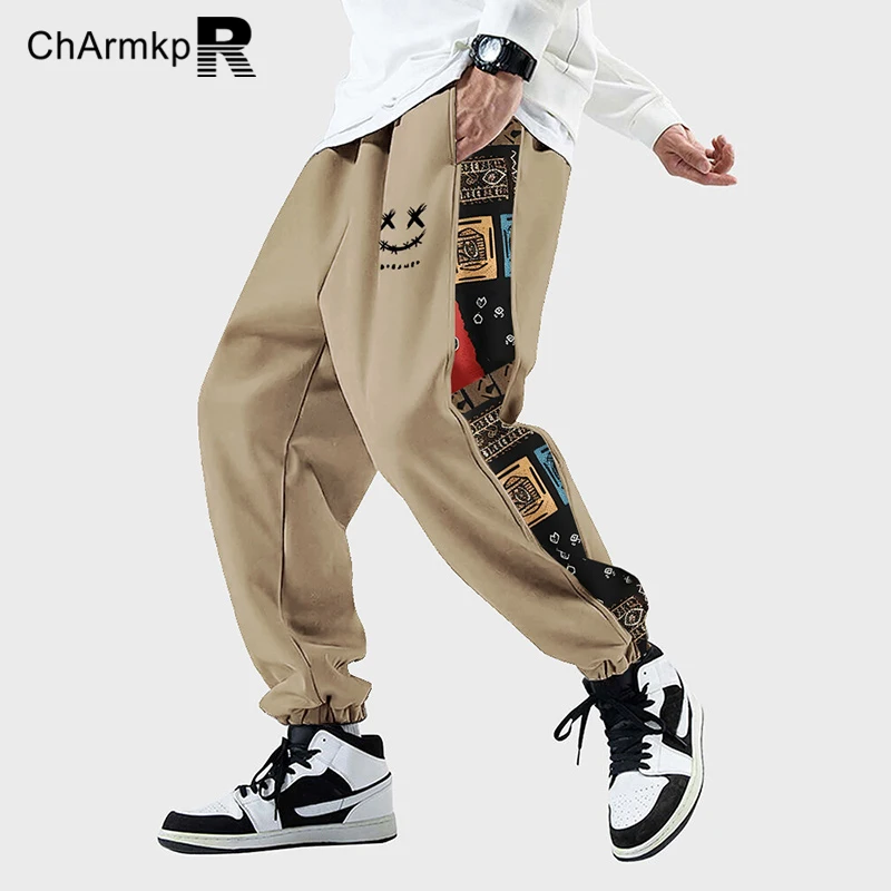 

ChArmkpR 2024 Summer Spring MEN Clothing Fashion Men Loose Fit Pants Casual Harem Trousers Long Pant Patchwork Streetwear