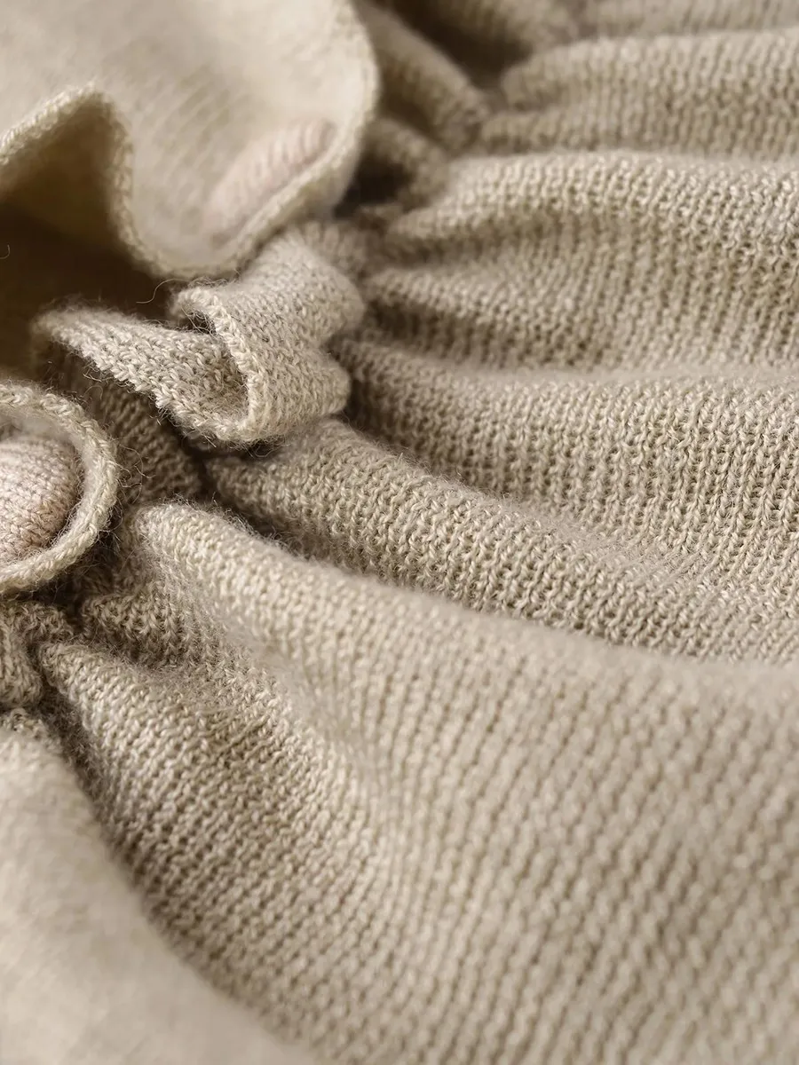 TWOTWINSTYLE sólido Oficina Baiscs suéter adelgazante para mujer cuello redondo manga larga Patchwork pliegues temperamento cárdigans mujer nuevo